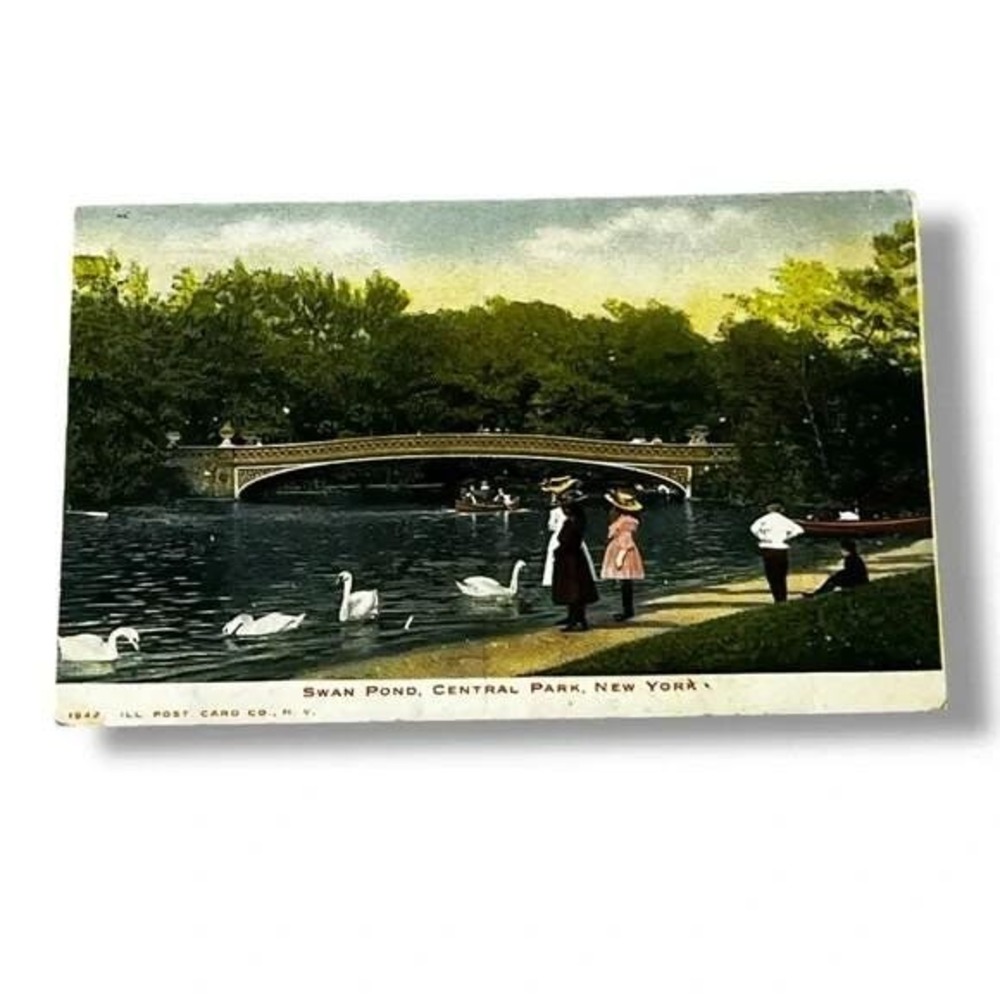 Postcard Swan Pond Central Park New York City New York Undivided Back Card C362